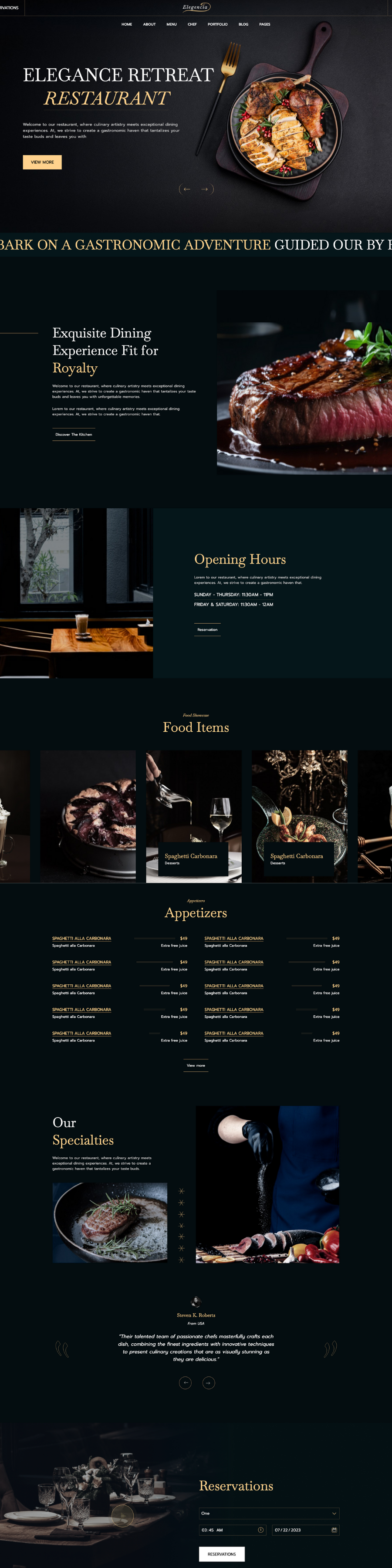 Restaurant Website Design for Melbourne Dining