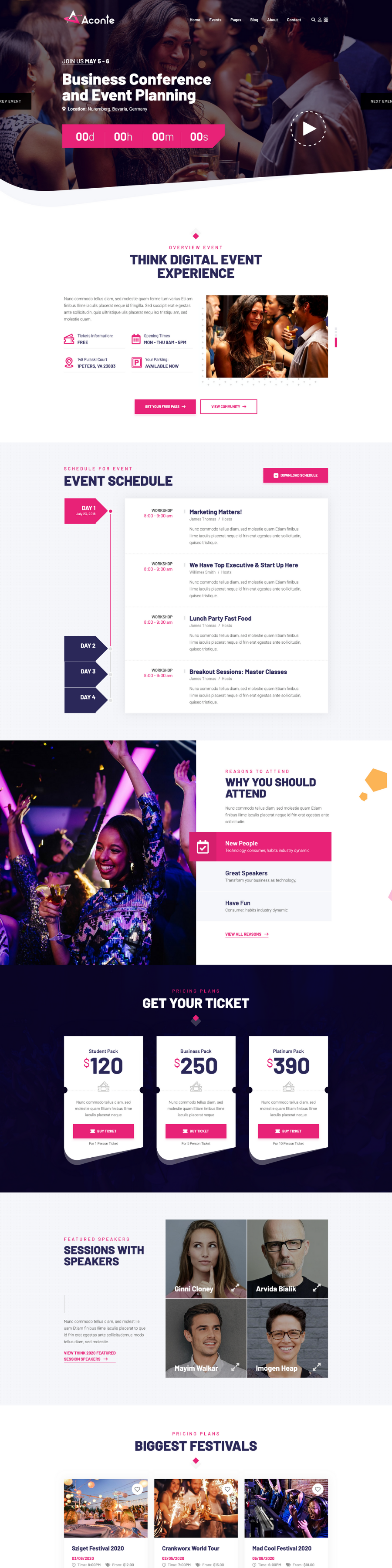 Event Landing Page Design for Melbourne Events