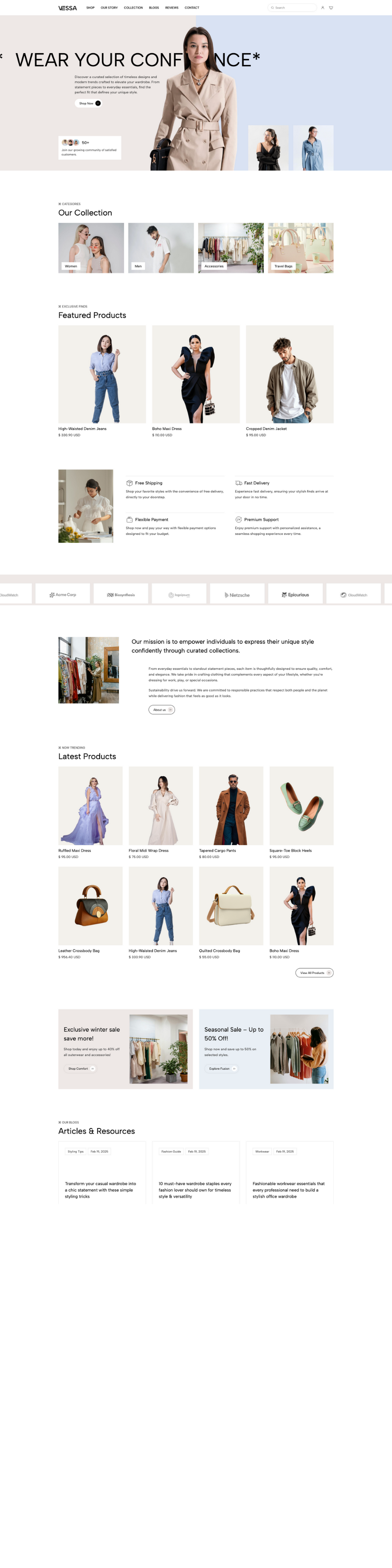 Clothing Store Website Design for Melbourne Fashion