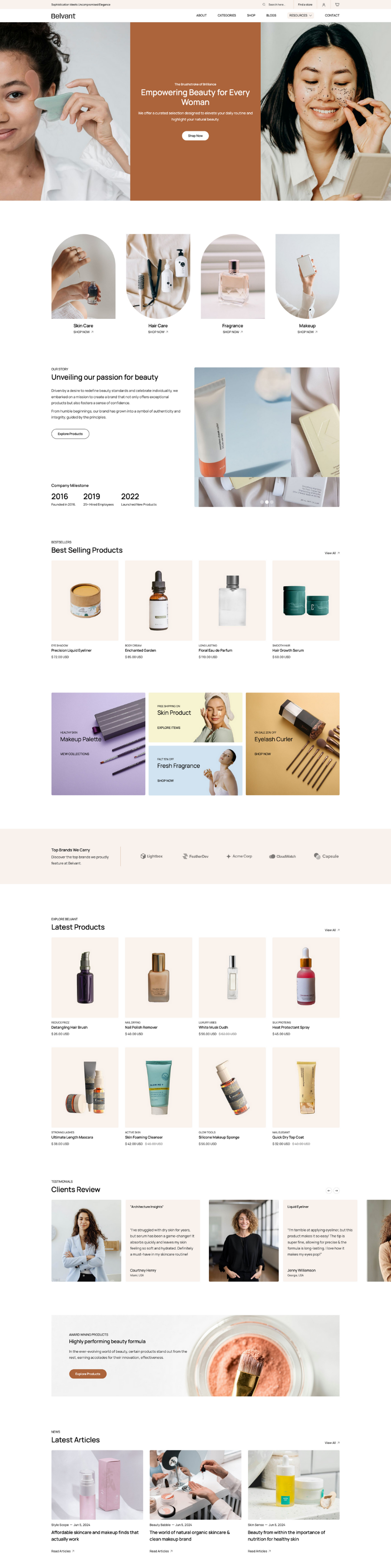 Makeup Store Website Design for Melbourne Brands